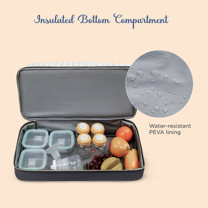 LITTLE STORY Luxe Knit Diaper Bag with Clutch - White