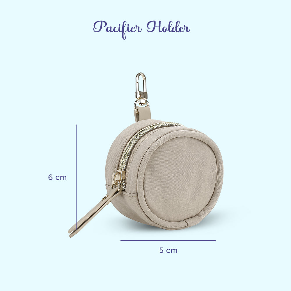 LITTLE STORY Nova Tote with Pacifier Pod - Beige