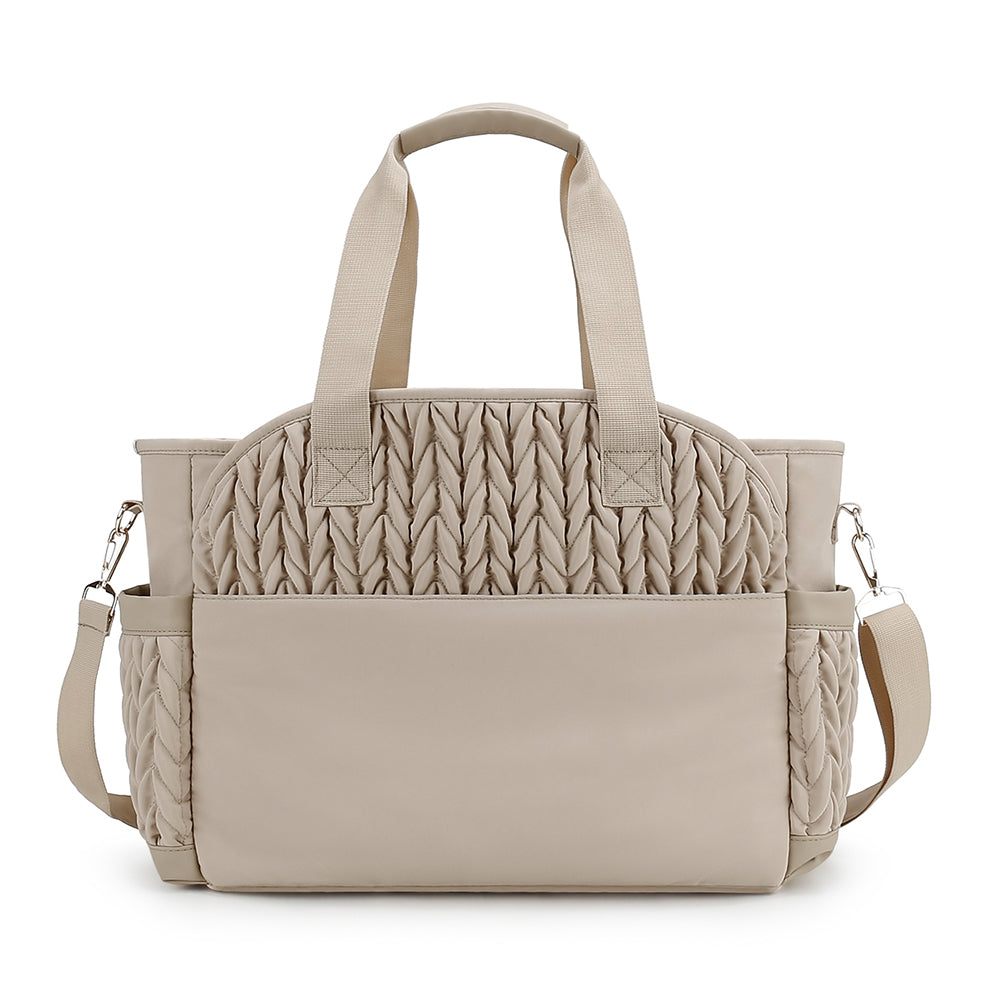 LITTLE STORY Nova Tote with Pacifier Pod - Beige