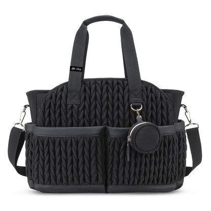 LITTLE STORY Nova Tote with Pacifier Pod - Black