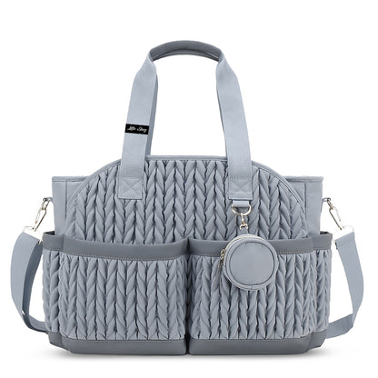LITTLE STORY Nova Tote with Pacifier Pod - Grey