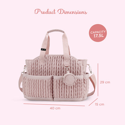 LITTLE STORY Nova Tote with Pacifier Pod - Pink