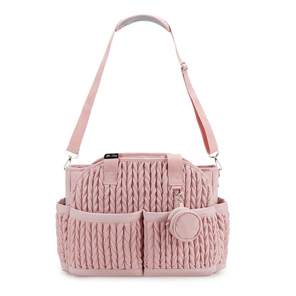 LITTLE STORY Nova Tote with Pacifier Pod - Pink