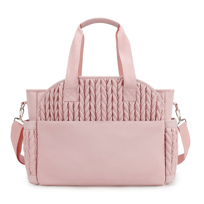 LITTLE STORY Nova Tote with Pacifier Pod - Pink