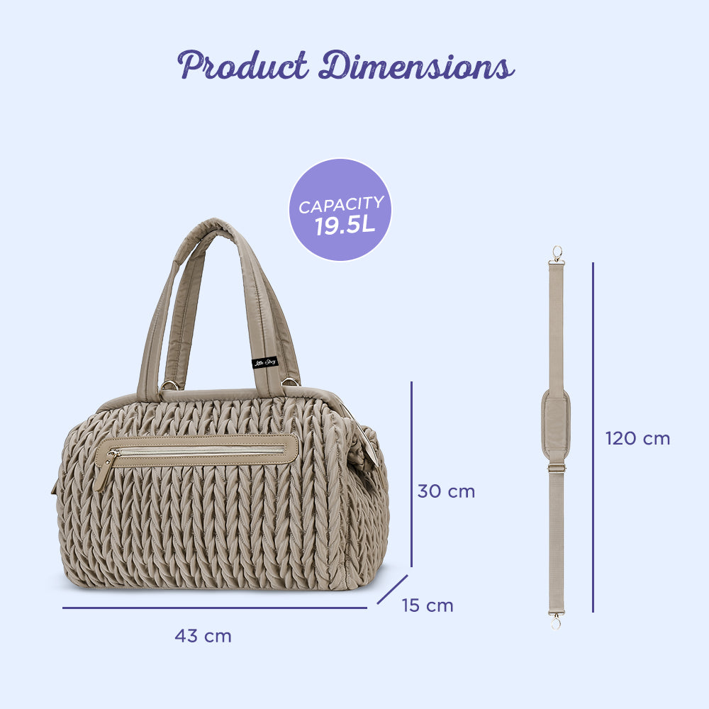 LITTLE STORY Elva Diaper Bag with Stroller Straps - Beige