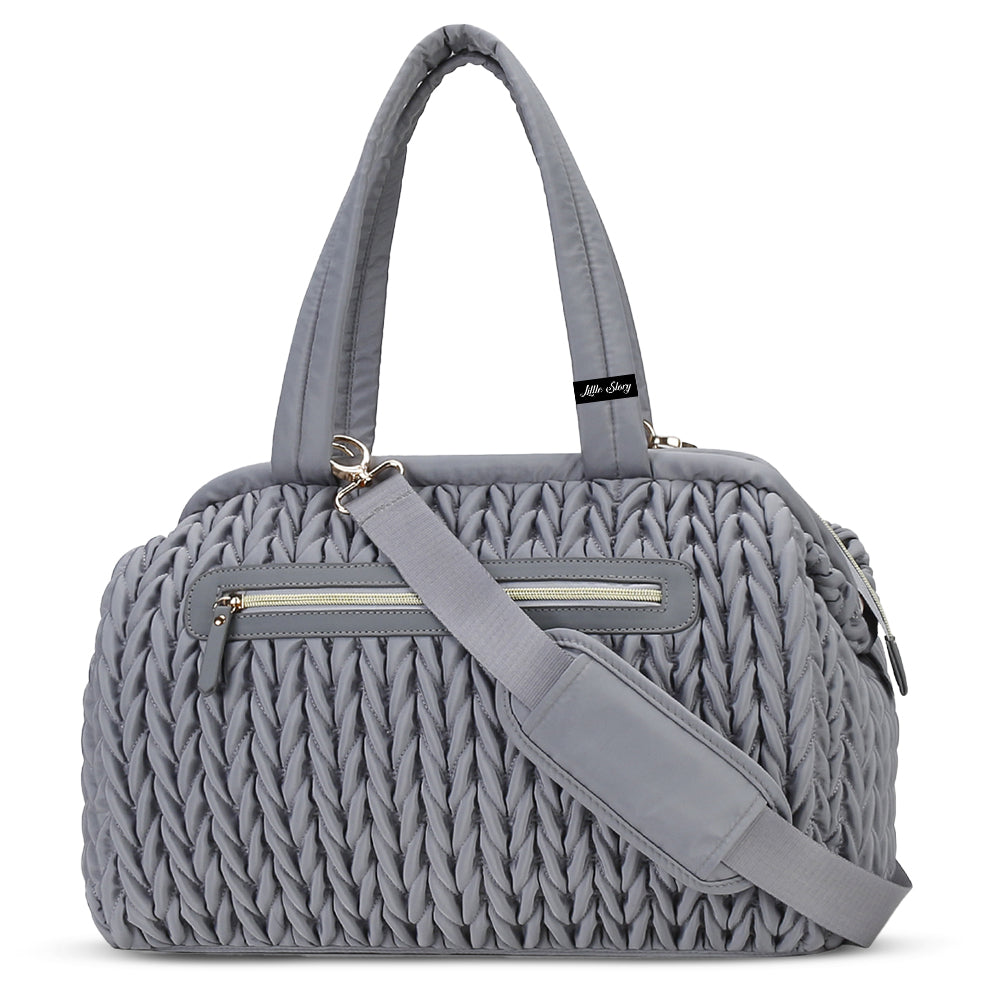 LITTLE STORY Elva Diaper Bag with Stroller Straps - Grey