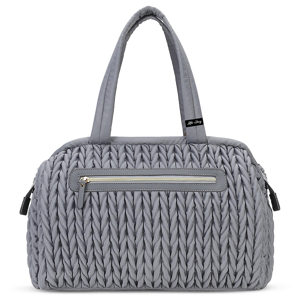 LITTLE STORY Elva Diaper Bag with Stroller Straps - Grey