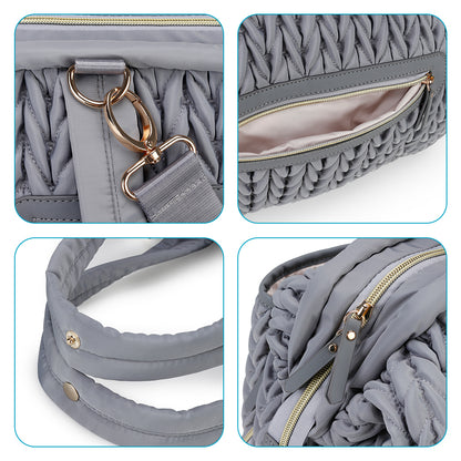 LITTLE STORY Elva Diaper Bag with Stroller Straps - Grey