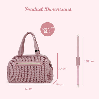 LITTLE STORY Elva Diaper Bag with Stroller Straps - Pink