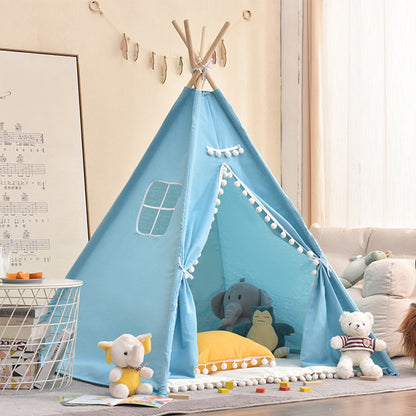 LITTLE STORY Canvas Foldable  Tent and Teepee Playhouse - Blue