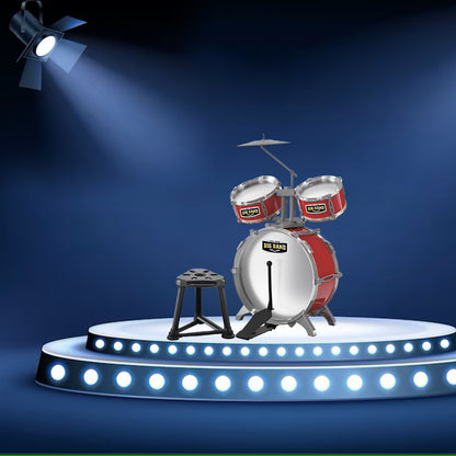 LITTLE STORY - Kids Drum Set Musical Instrument wt Stool - Red