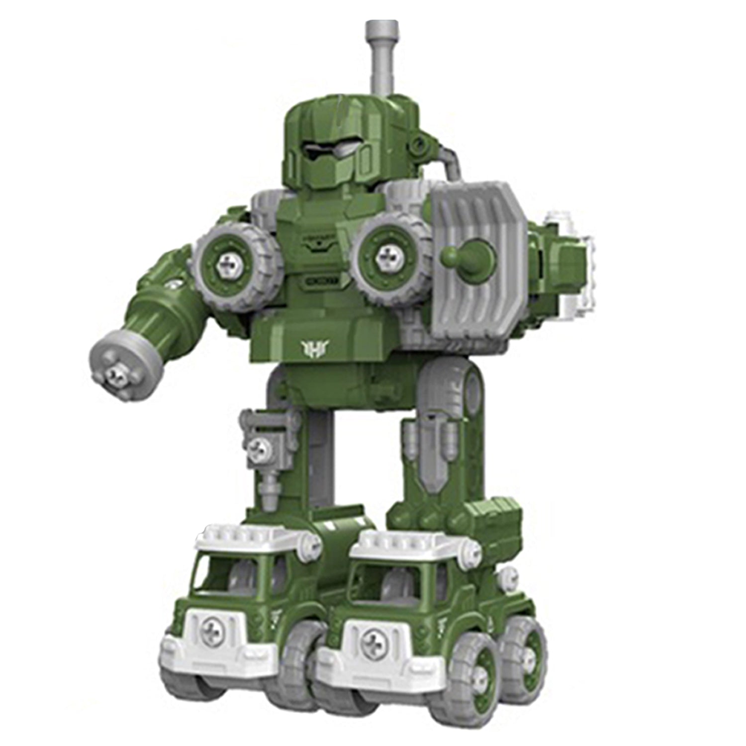 LITTLE STORY - Kids Toy 5in1 Military Robot Transformation Vehicle with Remote Control - Green