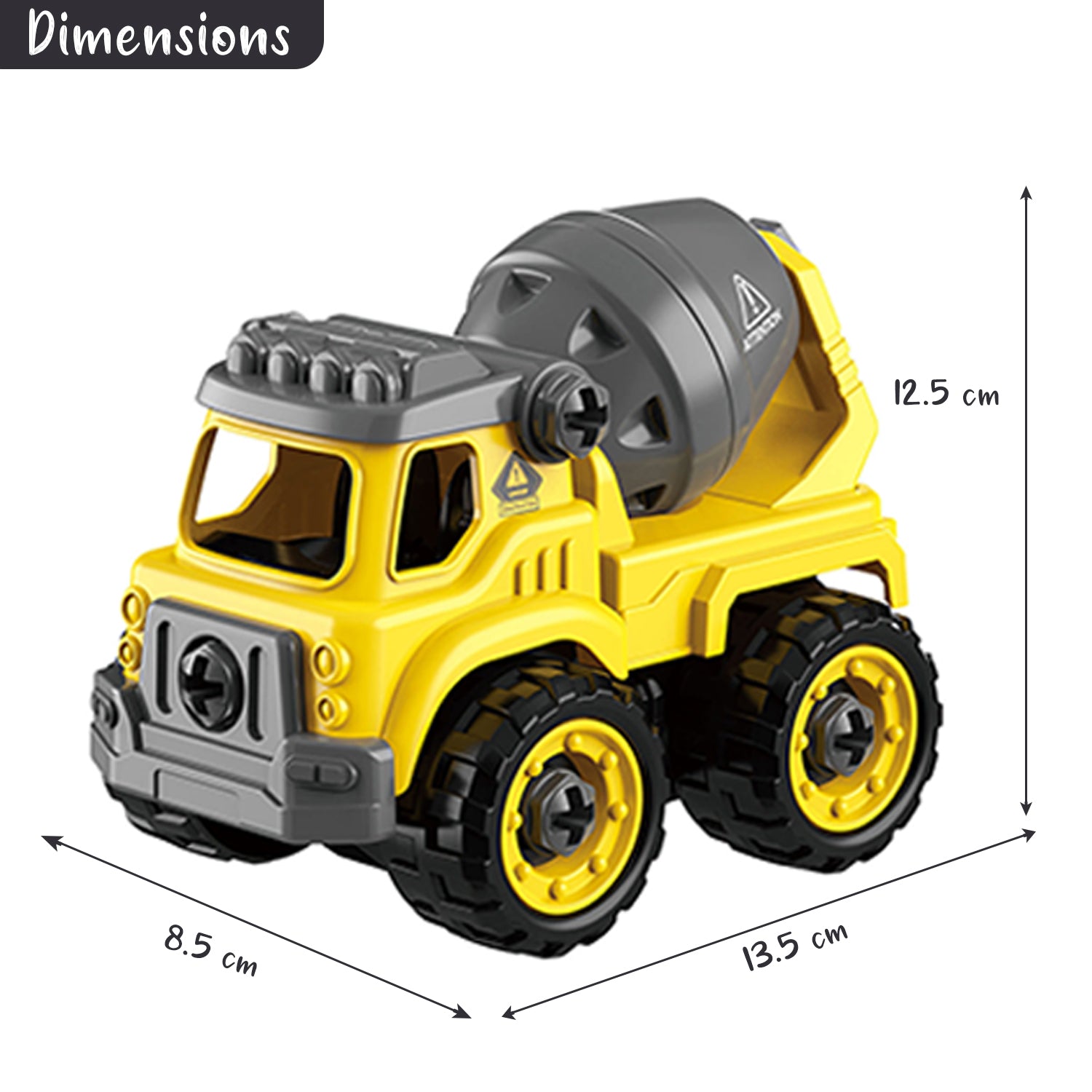 LITTLE STORY - Kids Toy Assembled Wisdom Cars - Set of 12 - Yellow