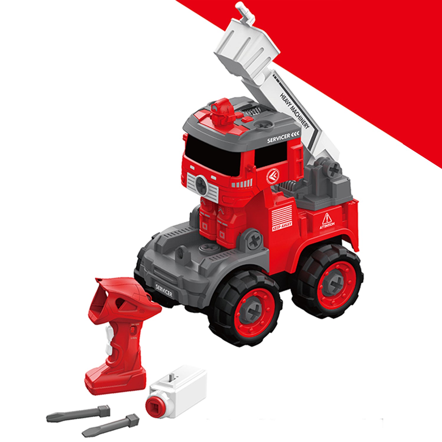 LITTLE STORY - Kids Toy Firefighting Truck with Remote Control - Red