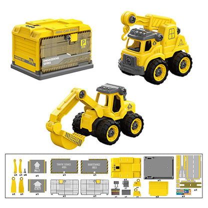 قصة صغيرة - سيارة صغيرة للأطفال مع موقف سيارات - أصفر