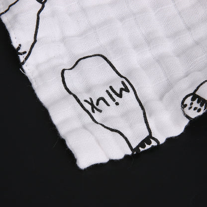 LITTLE STORY - Muslin Bandana Bibs - Set of 5 - Black & White