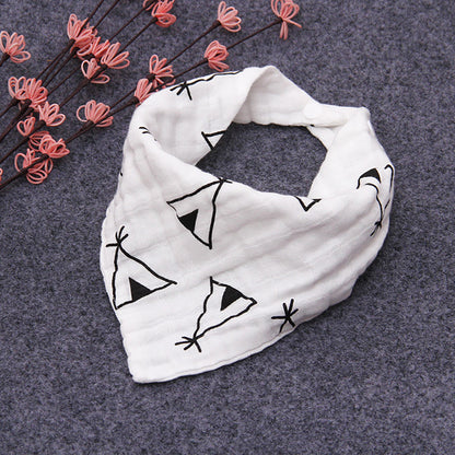 LITTLE STORY - Muslin Bandana Bibs - Set of 5 - Black & White