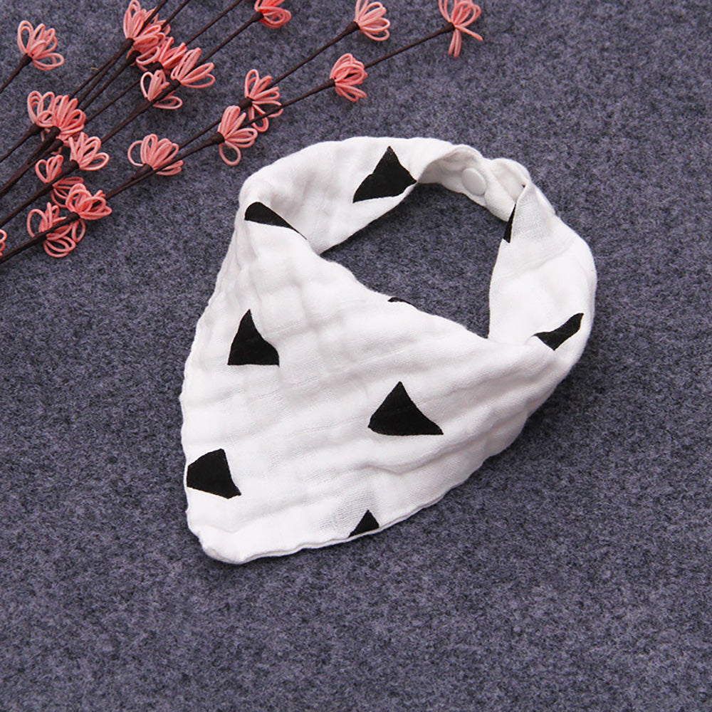 LITTLE STORY - Muslin Bandana Bibs - Set of 5 - Black & White