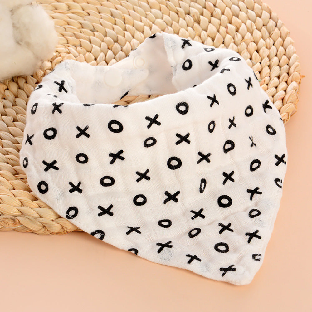 LITTLE STORY - Muslin Bandana Bibs - Set of 5 - Black & White