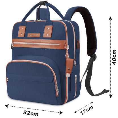LITTLE STORY 2in1 Diaper Bag w/Sanitizer Bottle keychain & Stroller Hooks - Blue