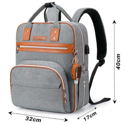 LITTLE STORY 2in1 Diaper Bag w/Sanitizer Bottle keychain & Stroller Hooks - Grey