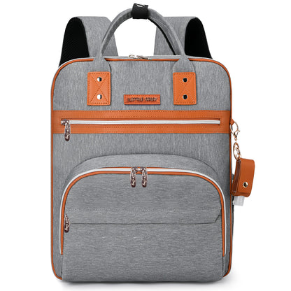 LITTLE STORY 2in1 Diaper Bag w/Sanitizer Bottle keychain & Stroller Hooks - Grey
