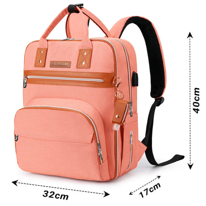 LITTLE STORY 2in1 Diaper Bag w/Sanitizer Bottle keychain & Stroller Hooks - Pink