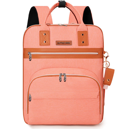 LITTLE STORY 2in1 Diaper Bag w/Sanitizer Bottle keychain & Stroller Hooks - Pink