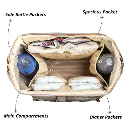 LITTLE STORY Ace Diaper Bag - Beige