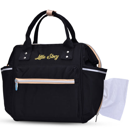 LITTLE STORY Ace Diaper Bag - Black