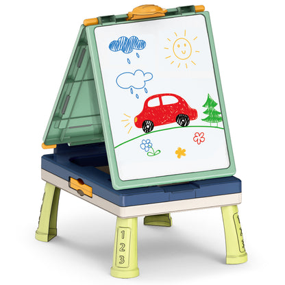 LITTLE STORY Artist Double Sided Handbag Drawing Board (31 Pcs) W/Board Game - Green