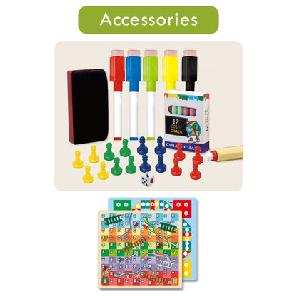 LITTLE STORY Artist Double Sided Handbag Drawing Board (31 Pcs) W/Board Game - Green