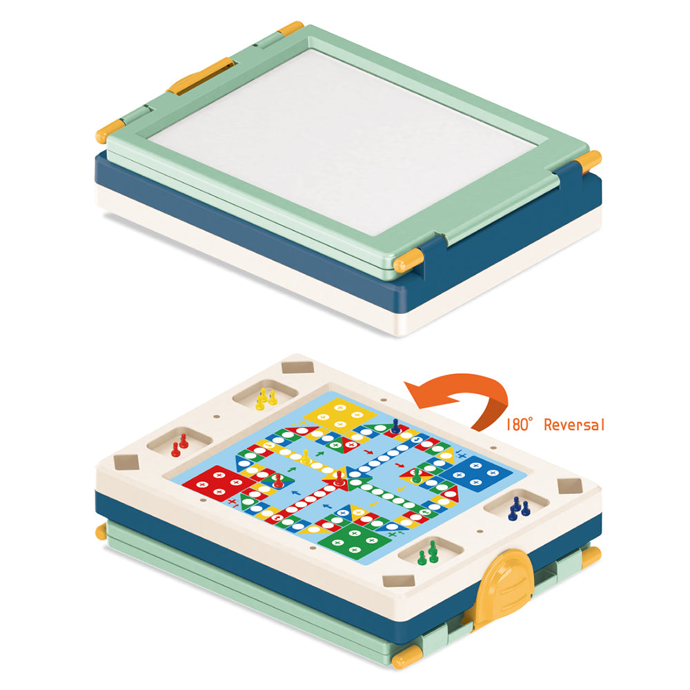 LITTLE STORY Artist Double Sided Handbag Drawing Board (31 Pcs) W/Board Game - Green