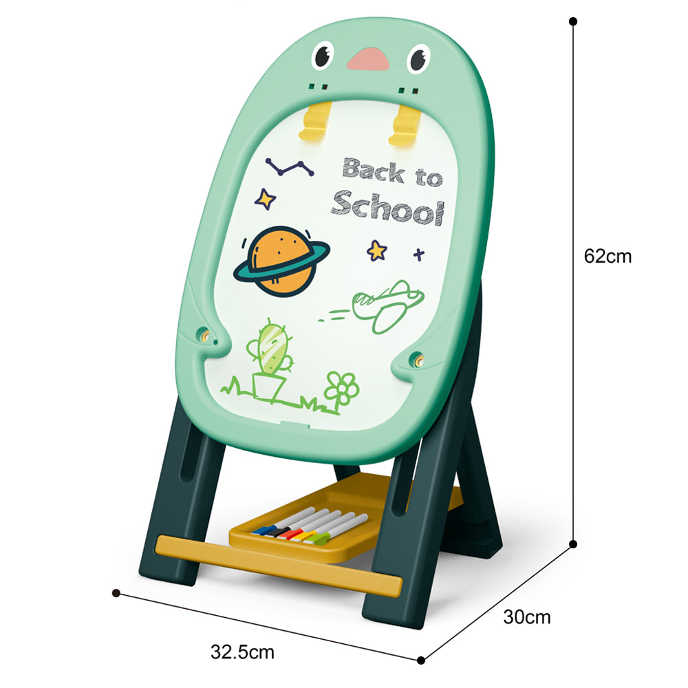 LITTLE STORY Artist Penguin Double Sided Magnetic Drawing Board (46 Pcs) W/2* Board Games - Green