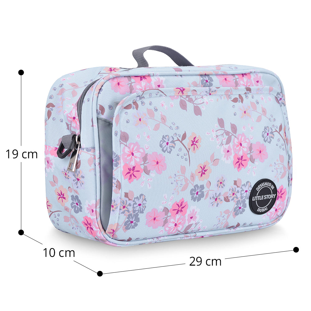 LITTLE STORY Baby Diaper Changing Clutch Kit - Floral Grey