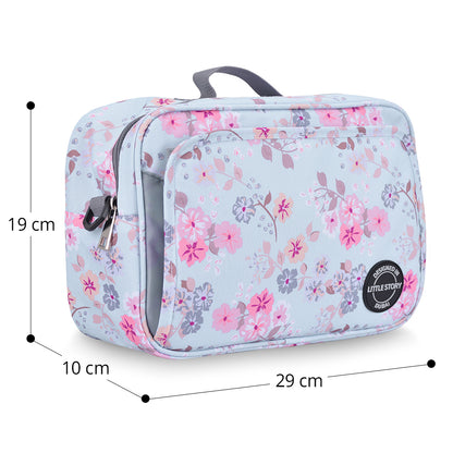 LITTLE STORY Baby Diaper Changing Clutch Kit - Floral Grey