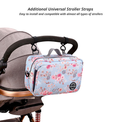 LITTLE STORY Baby Diaper Changing Clutch Kit - Floral Grey
