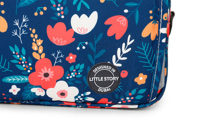 LITTLE STORY Baby Diaper Changing Clutch Kit - Floret Blue