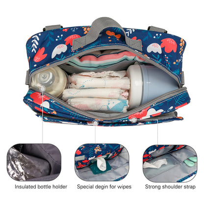 LITTLE STORY Baby Diaper Changing Clutch Kit - Floret Blue