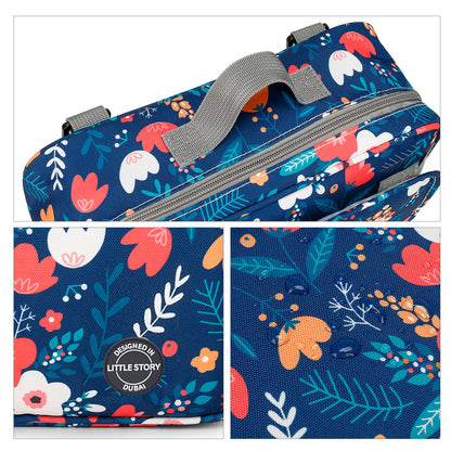 LITTLE STORY Baby Diaper Changing Clutch Kit - Floret Blue