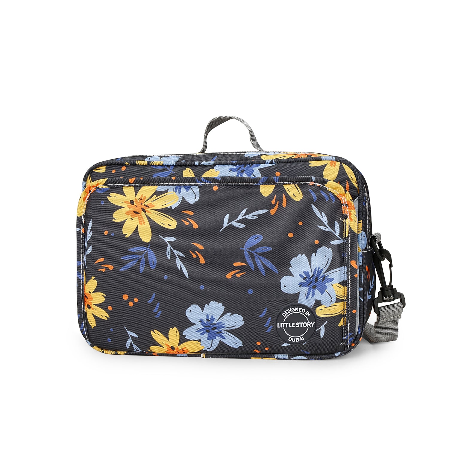 LITTLE STORY Baby Diaper Changing Clutch Kit - Floret Grey