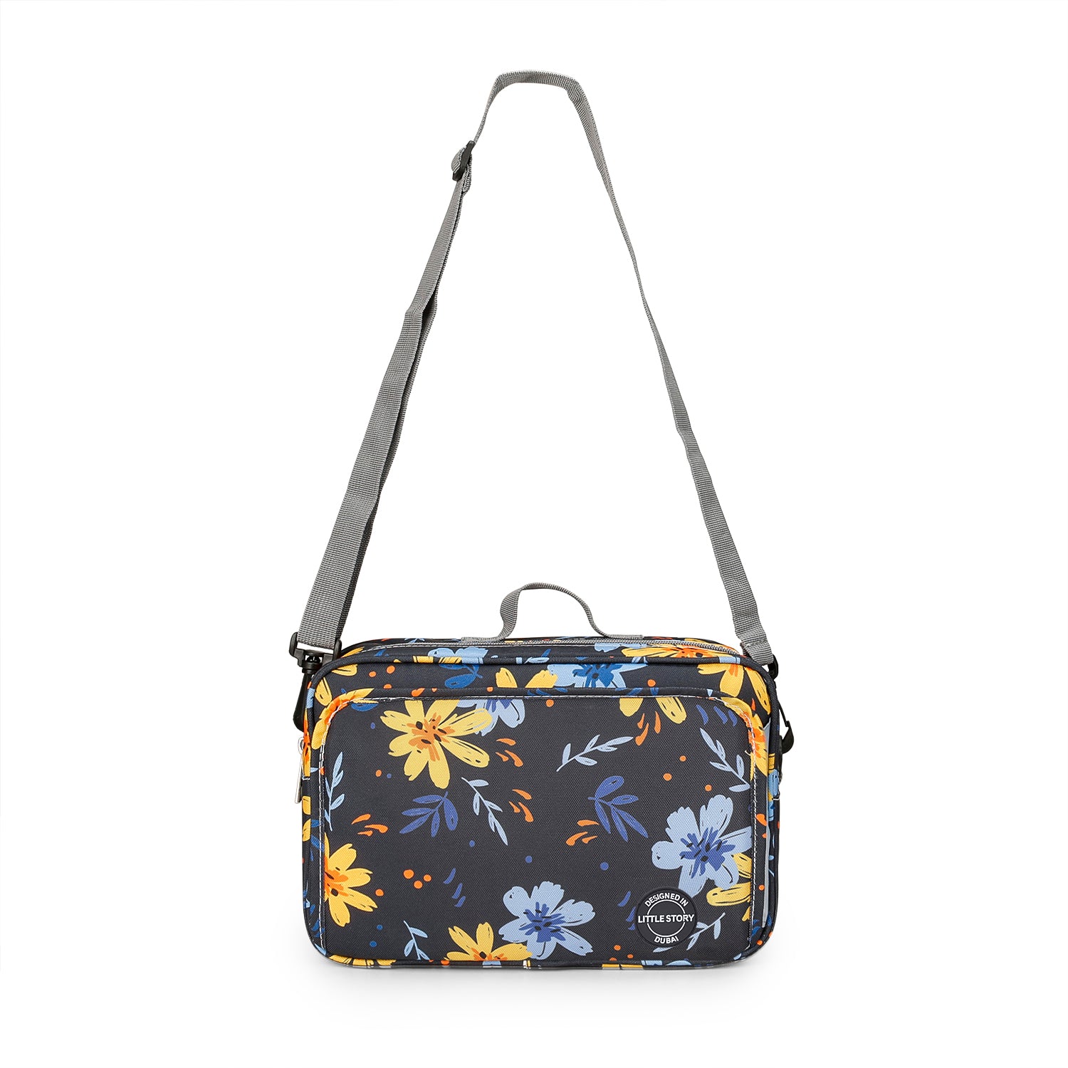 LITTLE STORY Baby Diaper Changing Clutch Kit - Floret Grey