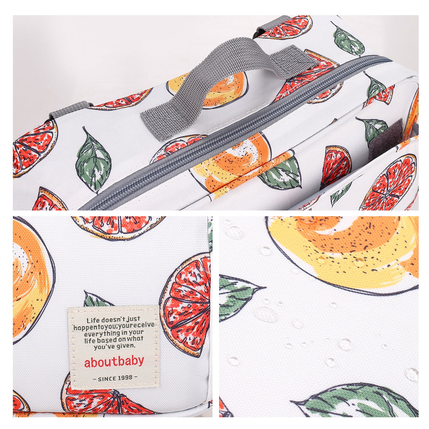 LITTLE STORY Baby Diaper Changing Clutch Kit - Fruity White