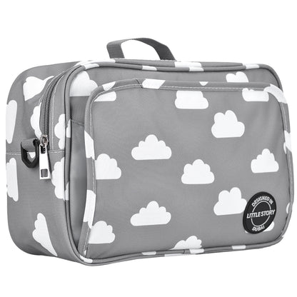 LITTLE STORY Baby Diaper Changing Clutch Kit - Grey Clouds