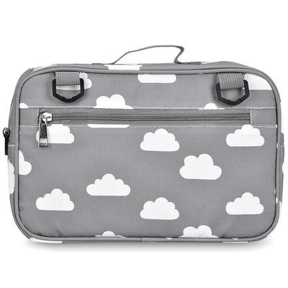 LITTLE STORY Baby Diaper Changing Clutch Kit - Grey Clouds