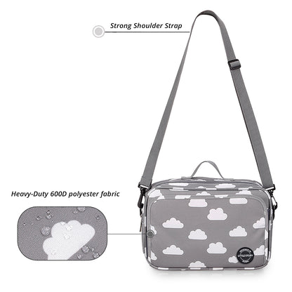 LITTLE STORY Baby Diaper Changing Clutch Kit - Grey Clouds