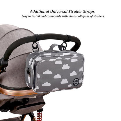LITTLE STORY Baby Diaper Changing Clutch Kit - Grey Clouds