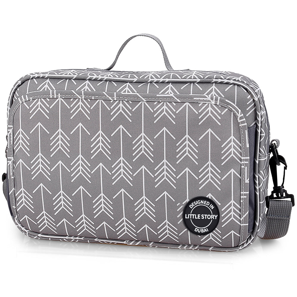 LITTLE STORY Baby Diaper Changing Clutch Kit - Melange Grey