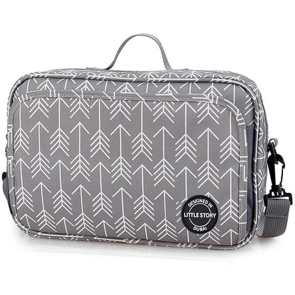 LITTLE STORY Baby Diaper Changing Clutch Kit - Melange Grey