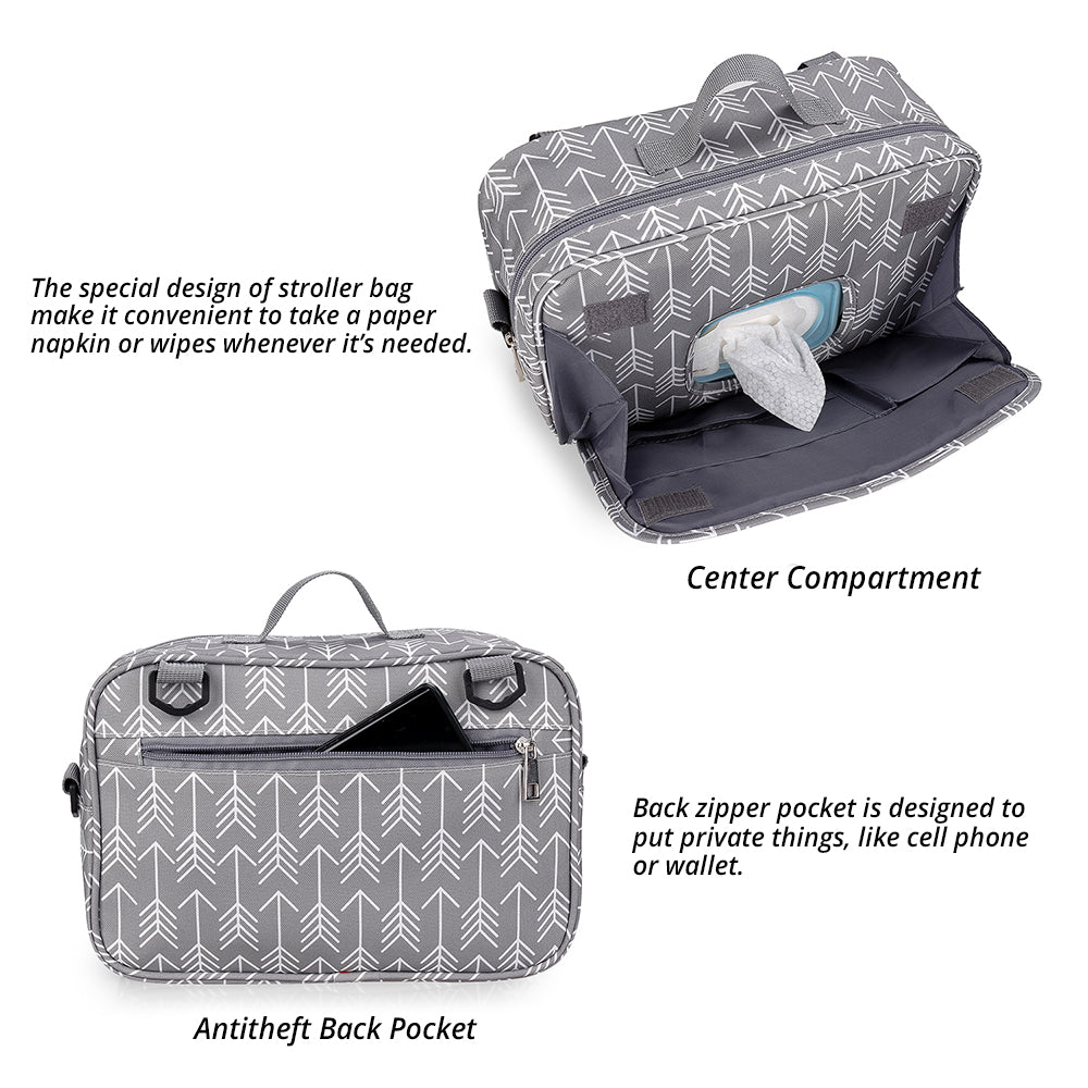 LITTLE STORY Baby Diaper Changing Clutch Kit - Melange Grey